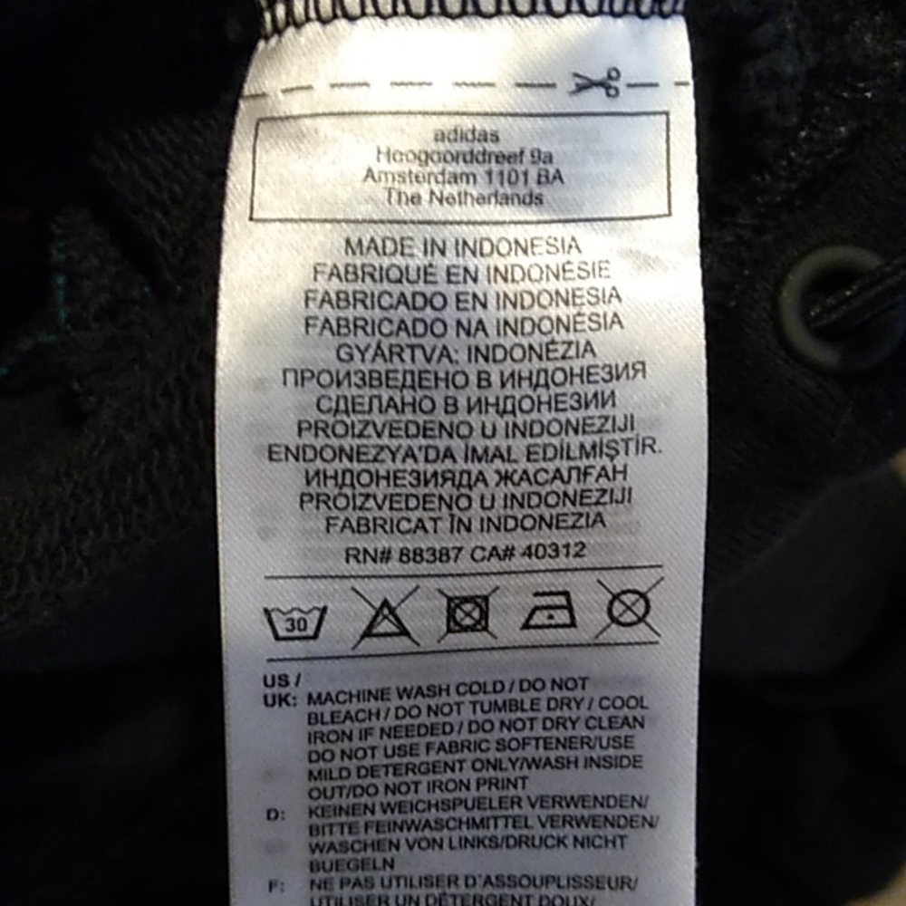 Adidas Black Cropped Hoodie. Women's. Sz L Retro inspired. - Picture 7 of 8